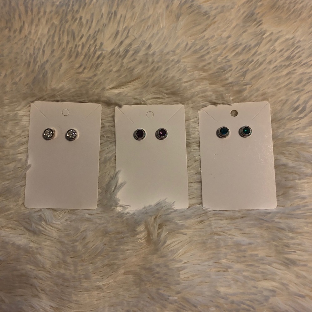 Francesca’s 3 pairs of large stud earrings NWOT